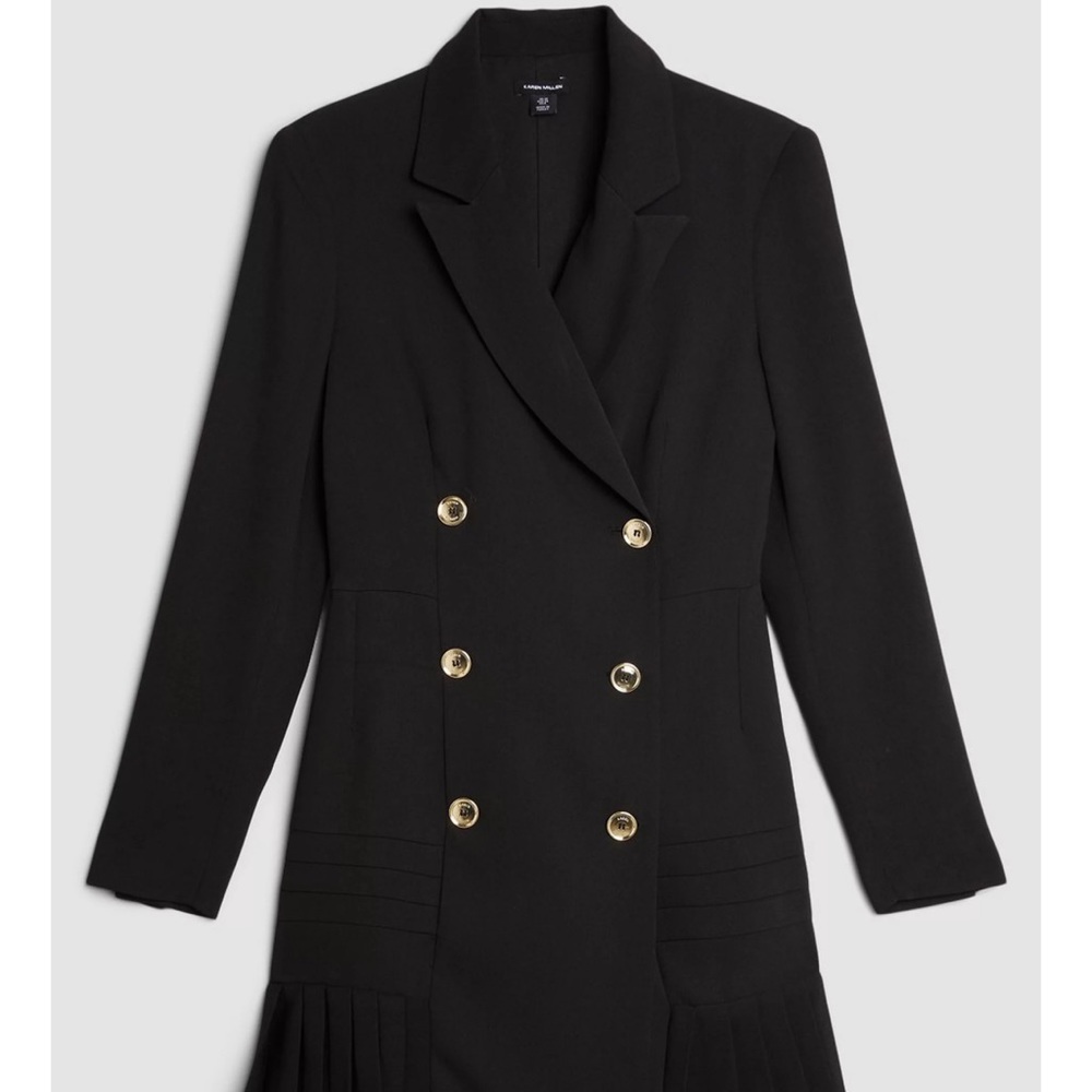 Karen Millen Pleated Button Detailed Woven Mini Dress. Brand new with tags